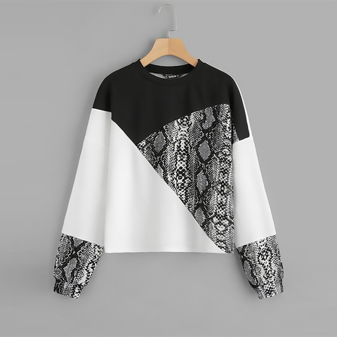 Long Sleeved Snake Skin Sweatshirt - SUMMER COLLECTION