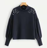 Navy Elegant Sweatshirt - SUMMER COLLECTION