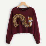 Burgundy Fox Sweatshirt - SUMMER COLLECTION