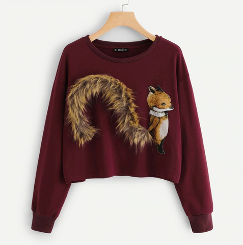 Burgundy Fox Sweatshirt - SUMMER COLLECTION