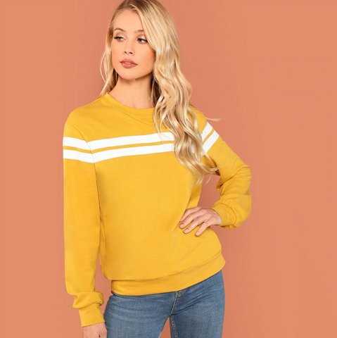 Mustard Striped Sweatshirt - SUMMER COLLECTION