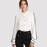 White Elegant Long Sleeve Top - SUMMER COLLECTION