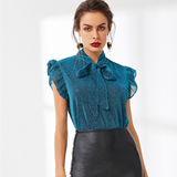 Blue Elegant Glitter Top - SUMMER COLLECTION