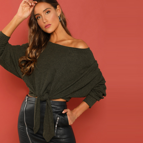 Green Knitted Sweatshirt - SUMMER COLLECTION