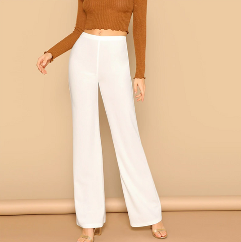 White Plain Trousers - SUMMER COLLECTION