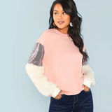 Fur Colour block Sweatshirt - SUMMER COLLECTION