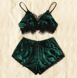 Green Velvet Lace Set - SUMMER COLLECTION