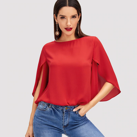 Red Office Blouse - SUMMER COLLECTION
