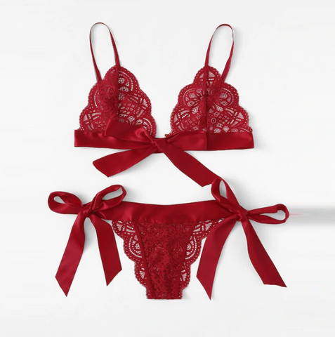 Hot Red Lace lingerie Set - SUMMER COLLECTION