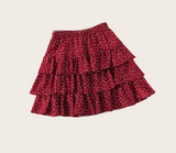 Burgundy Layered Ruffle Skirt - SUMMER COLLECTION