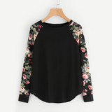 Black & Floral Long Sleeve Top - SUMMER COLLECTION