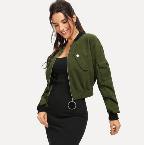 Green Zip & Button Jacket - SUMMER COLLECTION