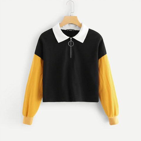 Zip-up Colourblock Sweatshirt - SUMMER COLLECTION
