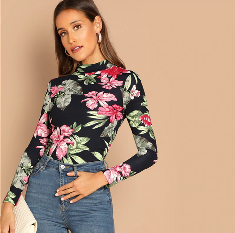 Floral Print Long Sleeve Top - SUMMER COLLECTION