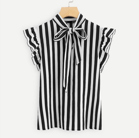 Black and White Striped Blouse - SUMMER COLLECTION