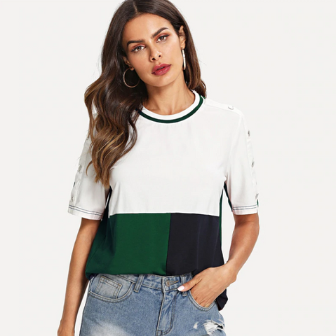Colorblock Loose Top - SUMMER COLLECTION