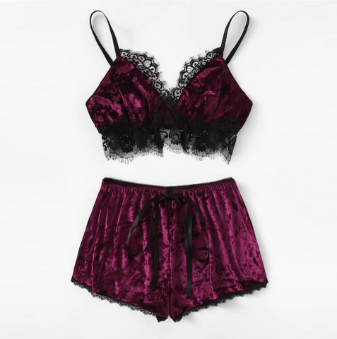 Burgundy Satin Set - SUMMER COLLECTION