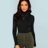 Black Turtleneck Long Sleeved Top - SUMMER COLLECTION