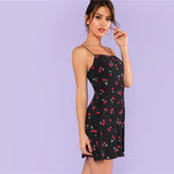 Cherry Print Loose Short Dress - SUMMER COLLECTION