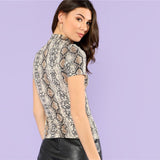 Snake Print Short Sleeve Top - SUMMER COLLECTION