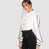 White Elegant Long Sleeve Top - SUMMER COLLECTION