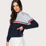 Grey & Navy Striped Sweatshirt - SUMMER COLLECTION