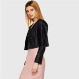 Black Leather Short Jacket - SUMMER COLLECTION