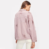 Pink Denim Ripped Jacket - SUMMER COLLECTION