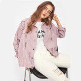 Pink Denim Ripped Jacket - SUMMER COLLECTION