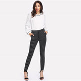 Vertical Striped Skinny Trousers - SUMMER COLLECTION