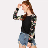 Black & Floral Long Sleeve Top - SUMMER COLLECTION