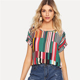 Striped Print Loose Top - SUMMER COLLECTION