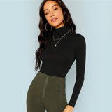 Black Turtleneck Long Sleeved Top - SUMMER COLLECTION