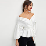 Off Shoulder Long Sleeve Peplum - SUMMER COLLECTION