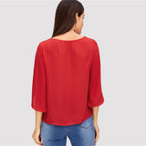 Red Office Blouse - SUMMER COLLECTION