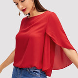Red Office Blouse - SUMMER COLLECTION