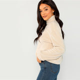 Beige Fur Sweatshirt - SUMMER COLLECTION