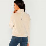 Beige Fur Sweatshirt - SUMMER COLLECTION