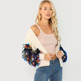 White Sequin Sleeve Jacket - SUMMER COLLECTION