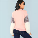 Fur Colour block Sweatshirt - SUMMER COLLECTION