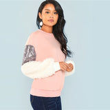 Fur Colour block Sweatshirt - SUMMER COLLECTION