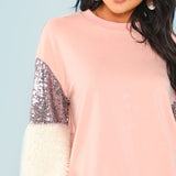 Fur Colour block Sweatshirt - SUMMER COLLECTION
