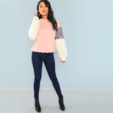 Fur Colour block Sweatshirt - SUMMER COLLECTION