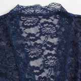 Navy Floral Robe with Belt - SUMMER COLLECTION