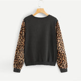 Grey Leopard print Sleeved Sweatshirt - SUMMER COLLECTION
