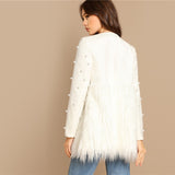 White Pearl & Fur Jacket - SUMMER COLLECTION