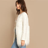 White Pearl & Fur Jacket - SUMMER COLLECTION
