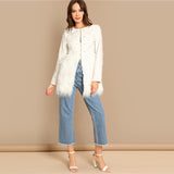 White Pearl & Fur Jacket - SUMMER COLLECTION