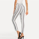 White Striped Skinny Trousers - SUMMER COLLECTION