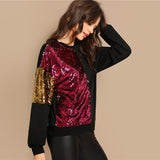 Black Sequin Pullover Sweatshirt - SUMMER COLLECTION